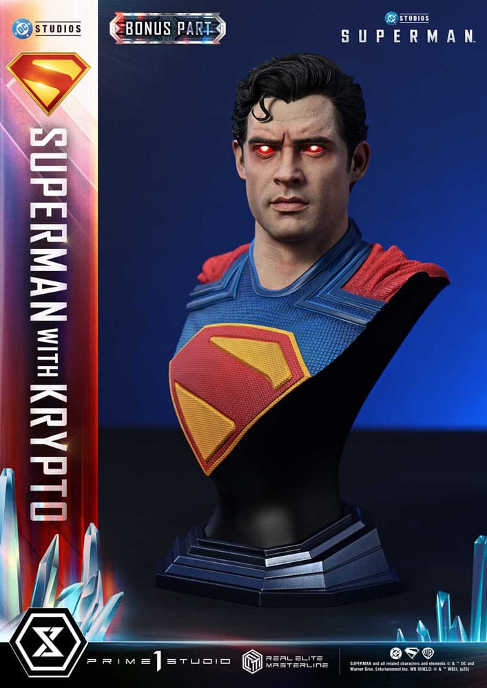 Superman (2025) statuette Real Elite Masterline Series 1/3 Superman with Krypto Bonus Version 95 cm