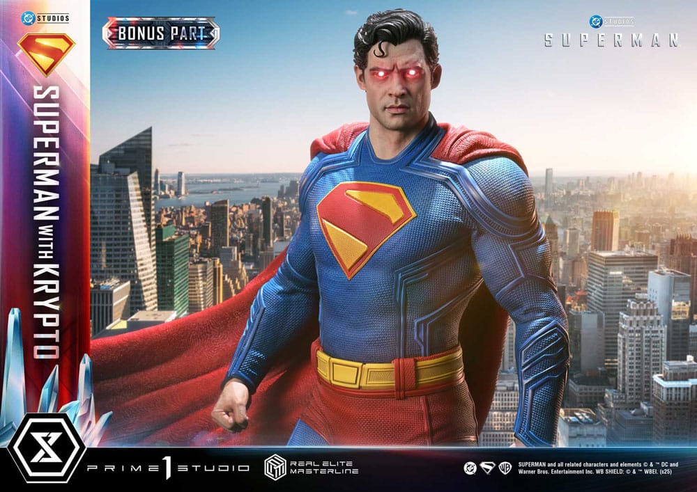Superman (2025) statuette Real Elite Masterline Series 1/3 Superman with Krypto Bonus Version 95 cm