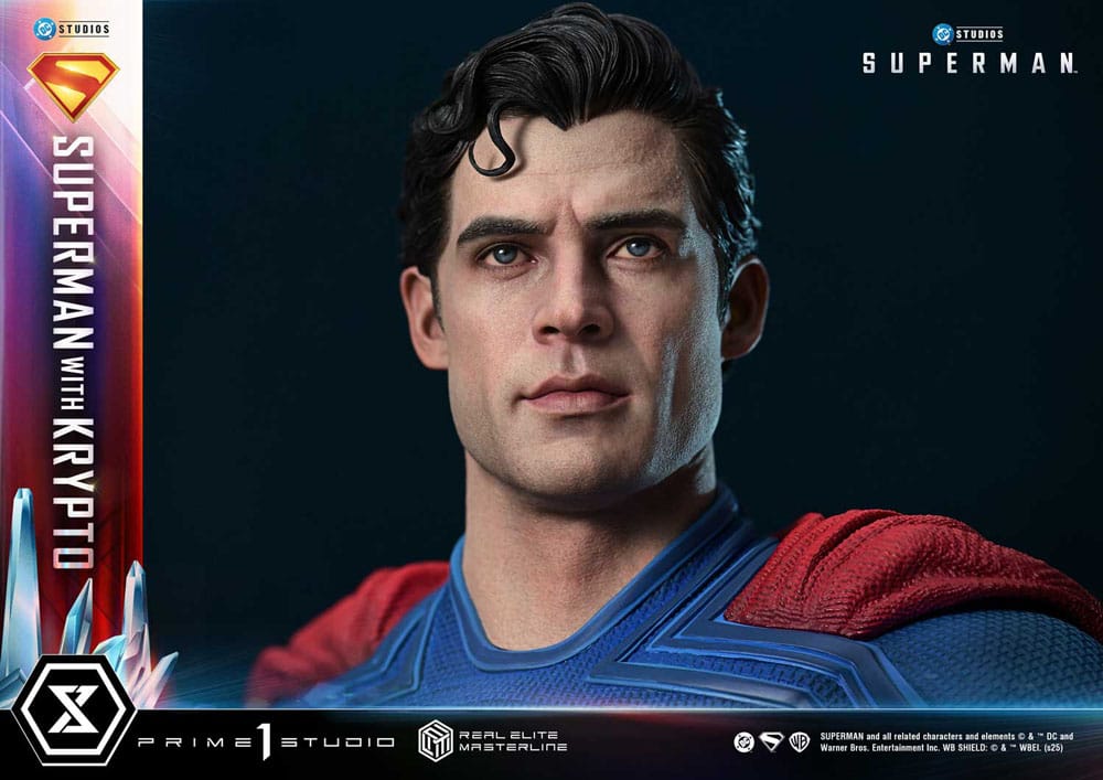 Superman (2025) statuette Real Elite Masterline Series 1/3 Superman with Krypto Bonus Version 95 cm