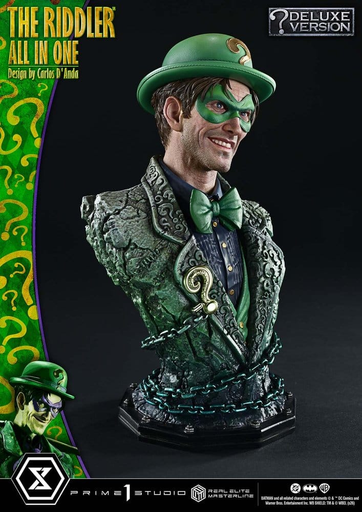 DC Comics Real Elite Masterline Series Statue 1/3 The Riddler All In One (Design by Carlos D'Anda) Deluxe Version 74 cm