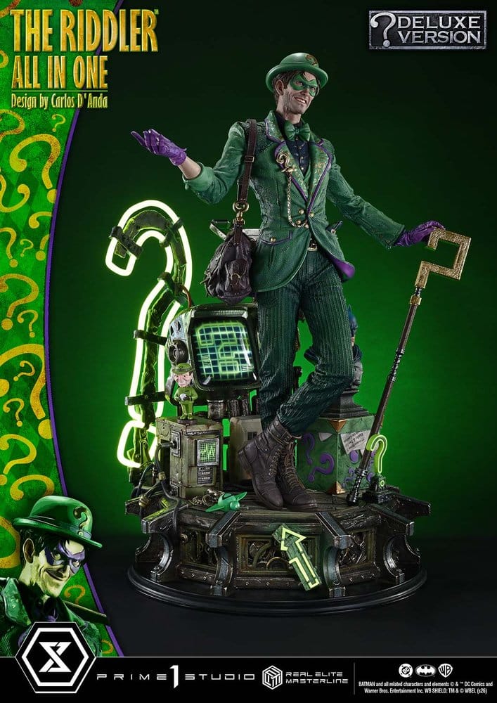 DC Comics Real Elite Masterline Series Statue 1/3 The Riddler All In One (Design by Carlos D'Anda) Deluxe Version 74 cm