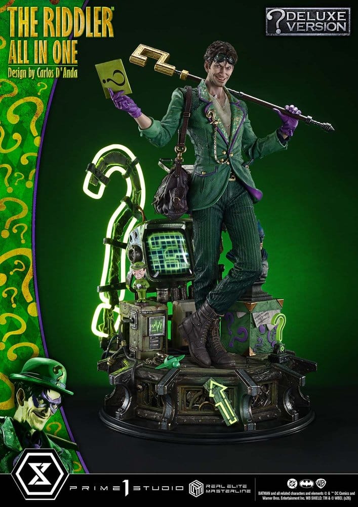 DC Comics Real Elite Masterline Series Statue 1/3 The Riddler All In One (Design by Carlos D'Anda) Deluxe Version 74 cm