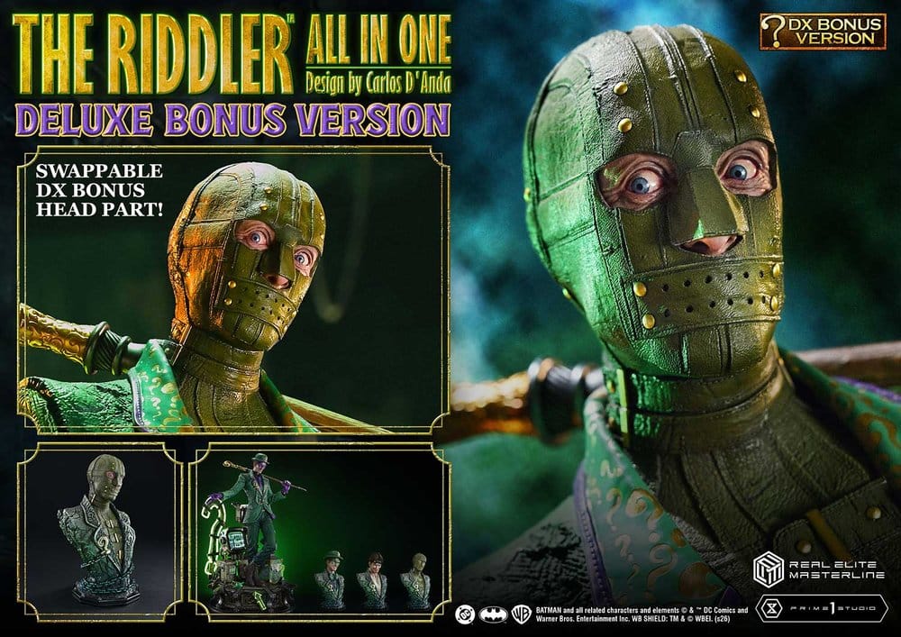 DC Comics Real Elite Masterline Series Statue 1/3 The Riddler All In One (Design by Carlos D'Anda) DX Bonus Version 74 cm