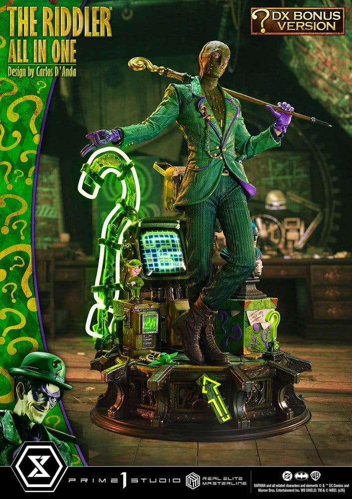 DC Comics Real Elite Masterline Series Statue 1/3 The Riddler All In One (Design by Carlos D'Anda) DX Bonus Version 74 cm