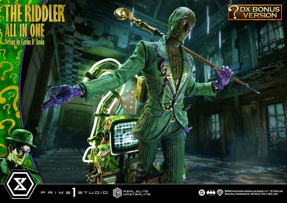 DC Comics Real Elite Masterline Series Statue 1/3 The Riddler All In One (Design by Carlos D'Anda) DX Bonus Version 74 cm