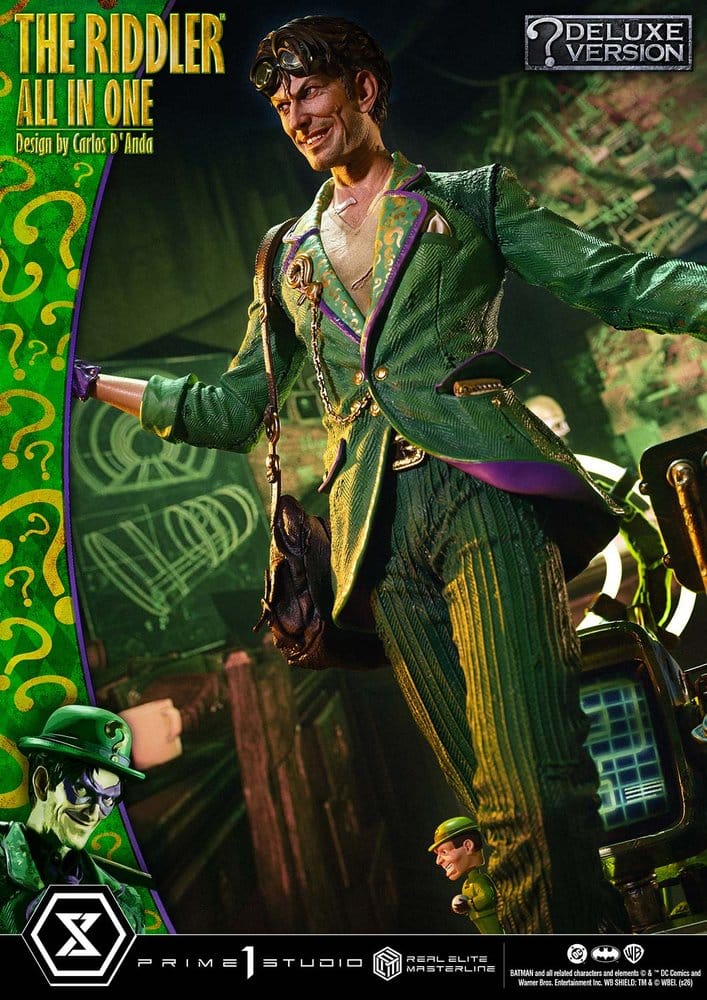 DC Comics Real Elite Masterline Series Statue 1/3 The Riddler All In One (Design by Carlos D'Anda) DX Bonus Version 74 cm