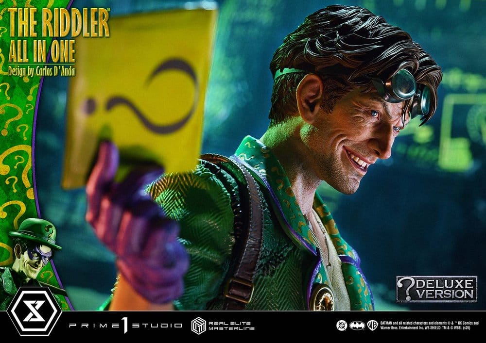 DC Comics Real Elite Masterline Series Statue 1/3 The Riddler All In One (Design by Carlos D'Anda) DX Bonus Version 74 cm