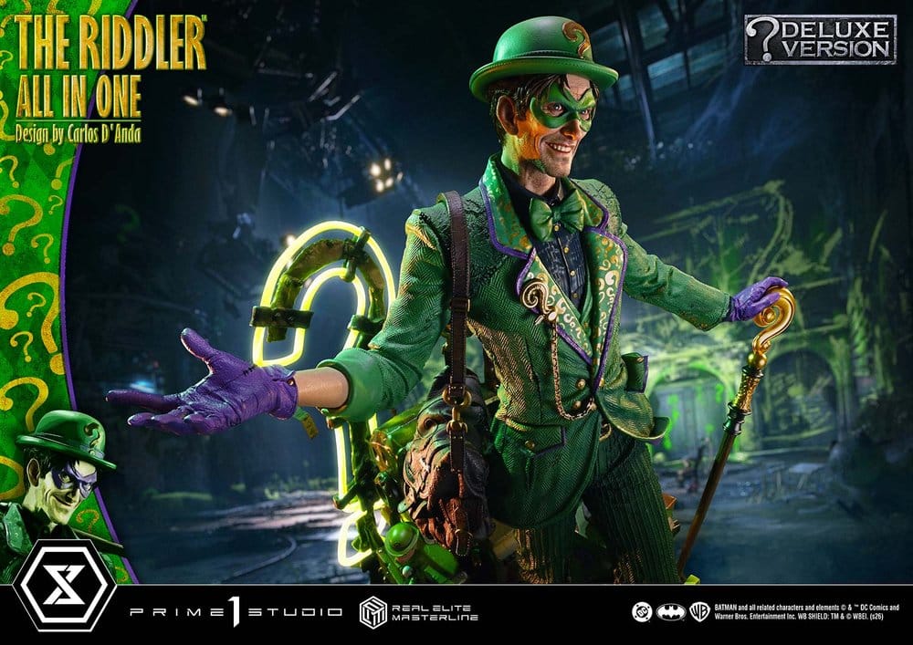 DC Comics Real Elite Masterline Series Statue 1/3 The Riddler All In One (Design by Carlos D'Anda) DX Bonus Version 74 cm