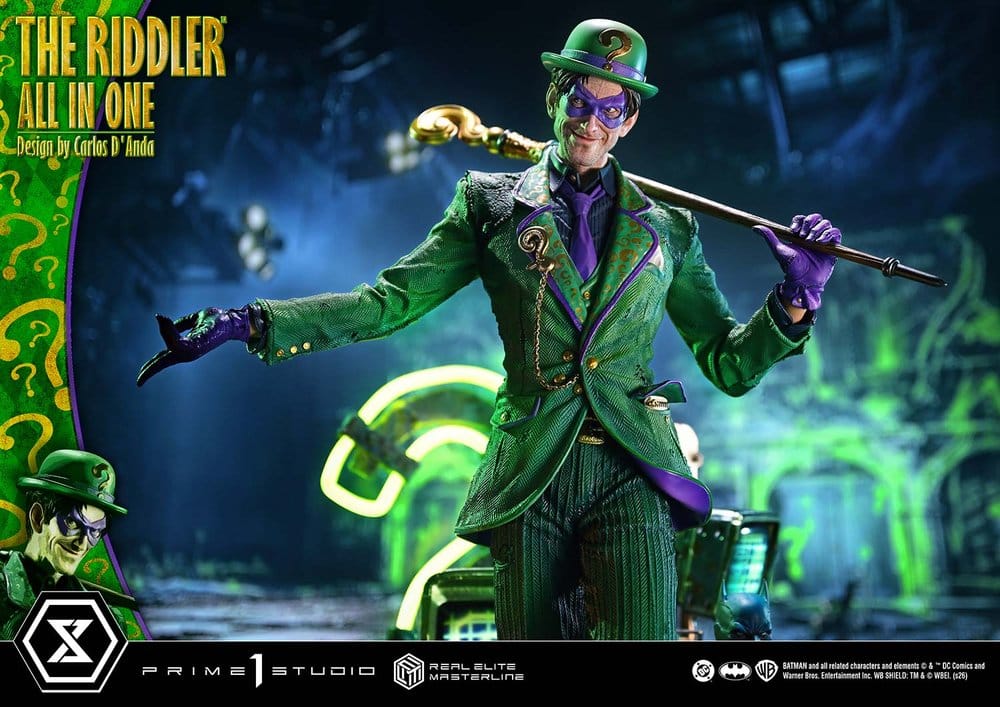 DC Comics Real Elite Masterline Series Statue 1/3 The Riddler All In One (Design by Carlos D'Anda) DX Bonus Version 74 cm