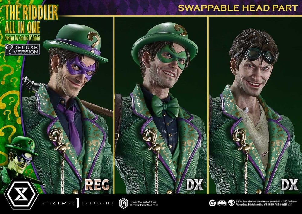DC Comics Real Elite Masterline Series Statue 1/3 The Riddler All In One (Design by Carlos D'Anda) DX Bonus Version 74 cm