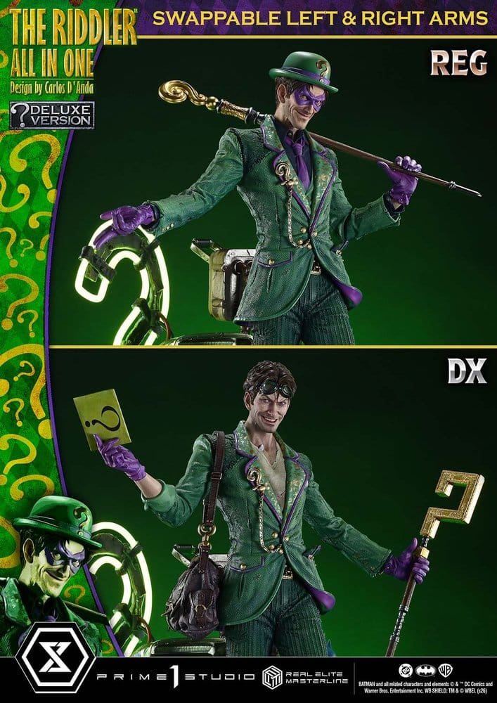 DC Comics Real Elite Masterline Series Statue 1/3 The Riddler All In One (Design by Carlos D'Anda) DX Bonus Version 74 cm