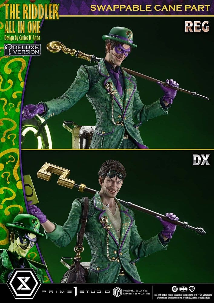DC Comics Real Elite Masterline Series Statue 1/3 The Riddler All In One (Design by Carlos D'Anda) DX Bonus Version 74 cm