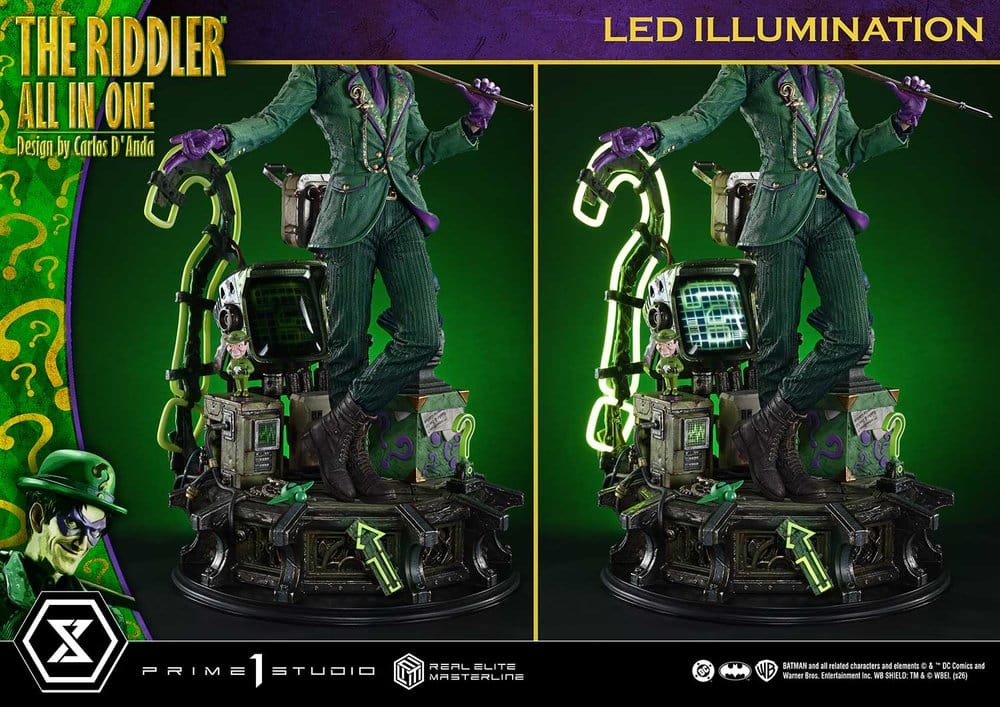 DC Comics Real Elite Masterline Series Statue 1/3 The Riddler All In One (Design by Carlos D'Anda) DX Bonus Version 74 cm