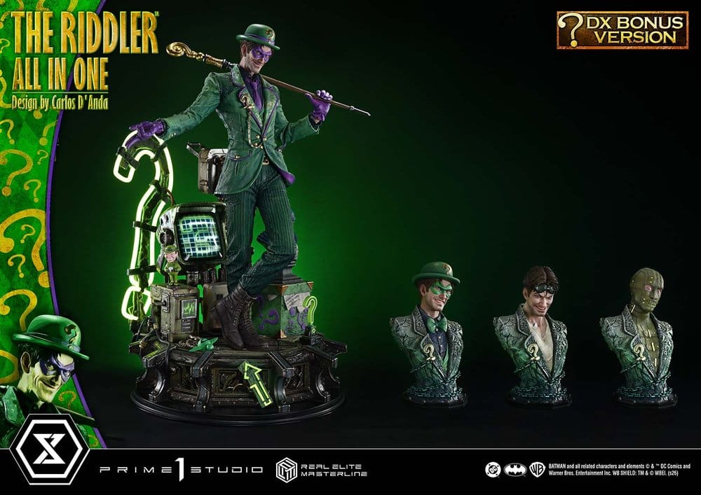 DC Comics Real Elite Masterline Series Statue 1/3 The Riddler All In One (Design by Carlos D'Anda) DX Bonus Version 74 cm