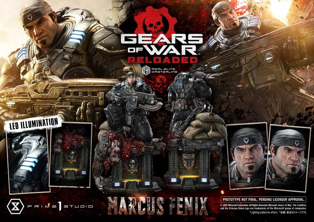 Gears of War: Reloaded statuette Real Elite Masterline Series 1/3 Marcus Fenix Ultimate Version 97 cm