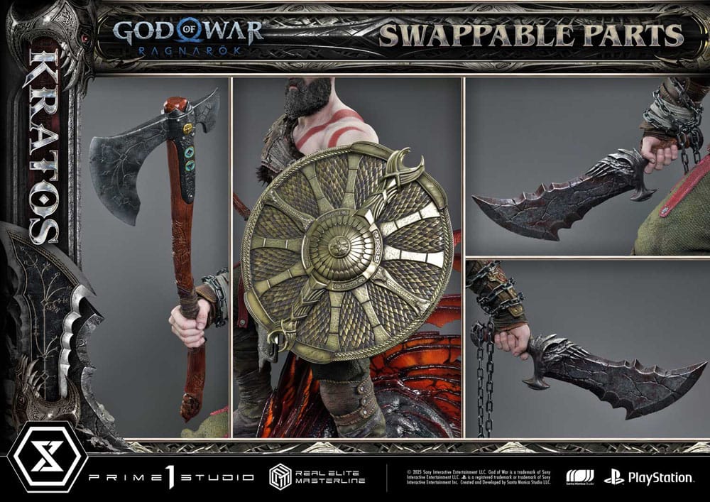 God of War: Ragnarok statuette Real Elite Masterline Series 1/3 Kratos Ultimate Version 95 cm