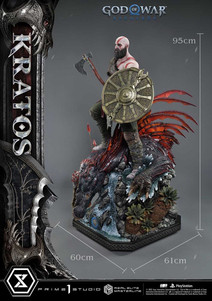 God of War: Ragnarok statuette Real Elite Masterline Series 1/3 Kratos Ultimate Version 95 cm