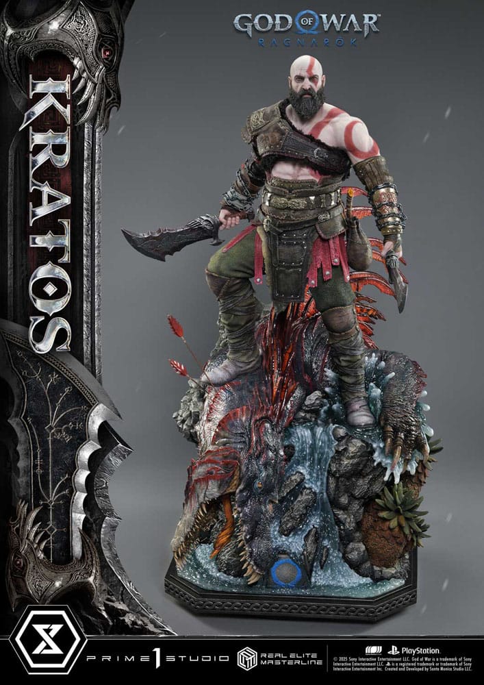 God of War: Ragnarok statuette Real Elite Masterline Series 1/3 Kratos Ultimate Version 95 cm