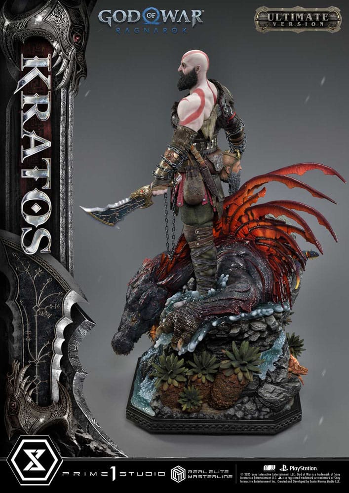 God of War: Ragnarok statuette Real Elite Masterline Series 1/3 Kratos Ultimate Version 95 cm
