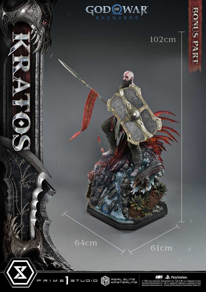 God of War: Ragnarok statuette Real Elite Masterline Series 1/3 Kratos Ultimate Bonus Version 95 cm