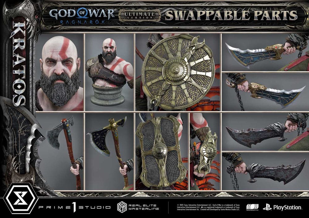 God of War: Ragnarok statuette Real Elite Masterline Series 1/3 Kratos Ultimate Bonus Version 95 cm