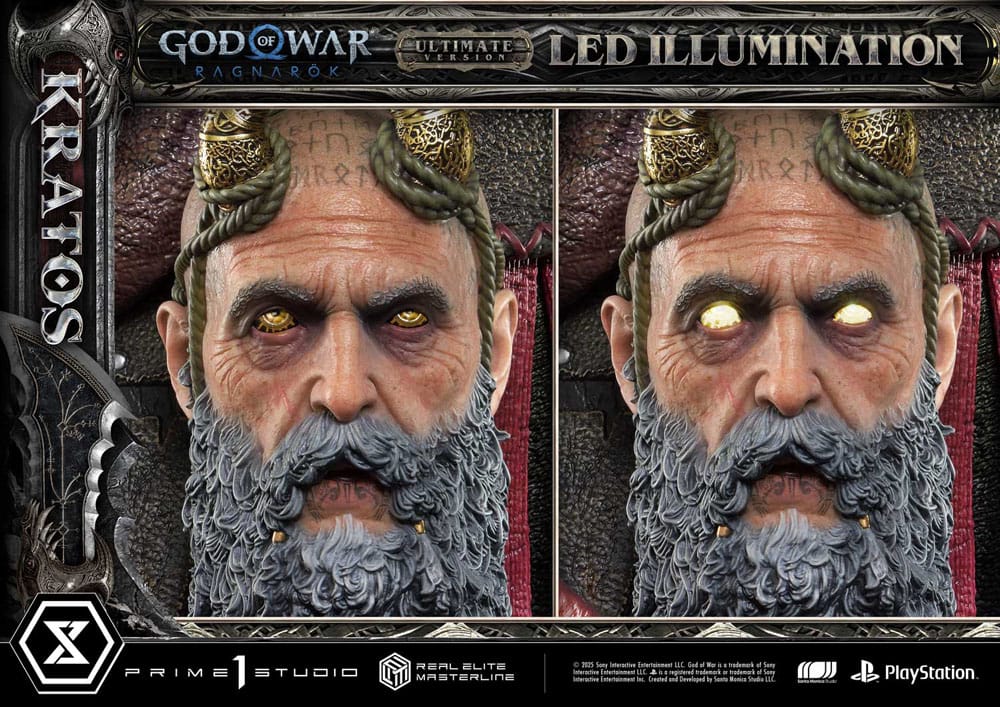 God of War: Ragnarok statuette Real Elite Masterline Series 1/3 Kratos Ultimate Bonus Version 95 cm