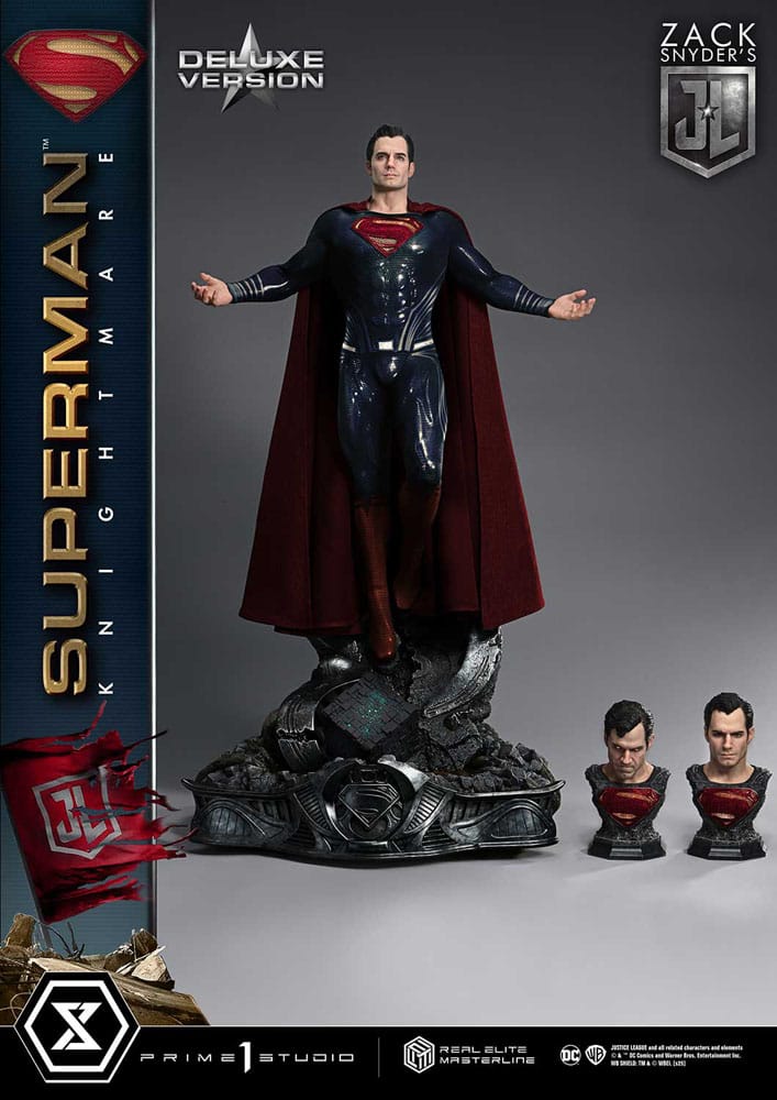 Zack Snyder's Justice League statuette Real Elite Masterline Series 1/3 Superman Knightmare Color Edition Deluxe Bonus Ver. 95 cm