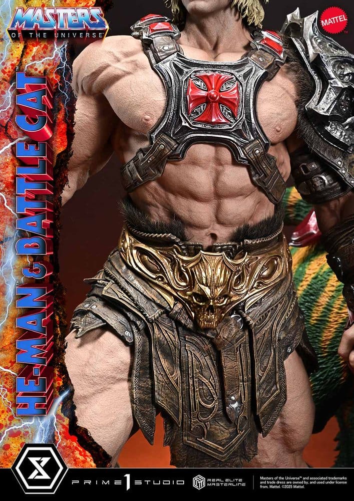 Masters of the Universe statuette Real Elite Masterline Series 1/4 He-Man & Battle Cat 86 cm
