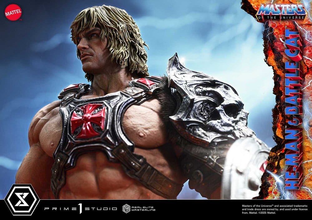Masters of the Universe statuette Real Elite Masterline Series 1/4 He-Man & Battle Cat 86 cm