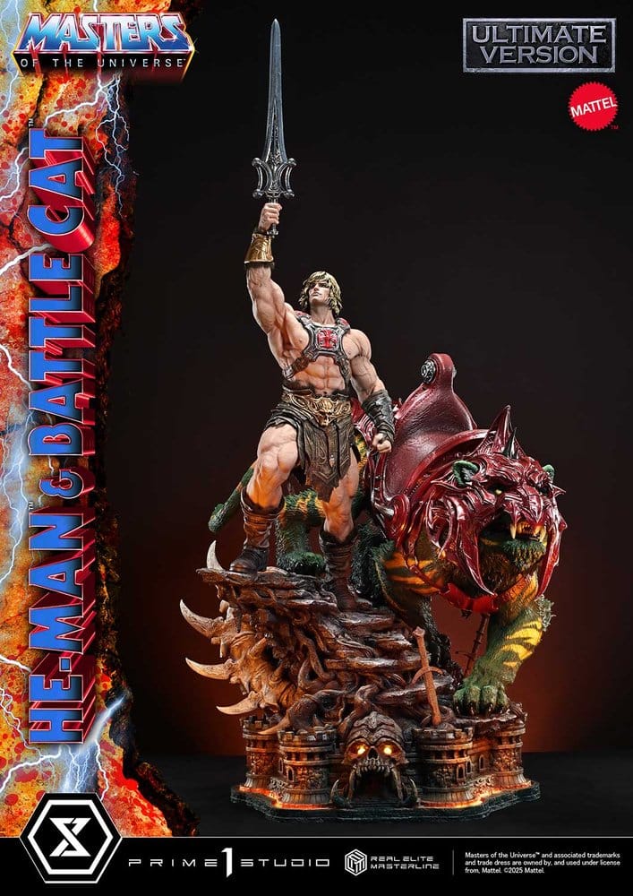 Masters of the Universe statuette Real Elite Masterline Series 1/4 He-Man & Battle Cat Ultimate Version 86 cm