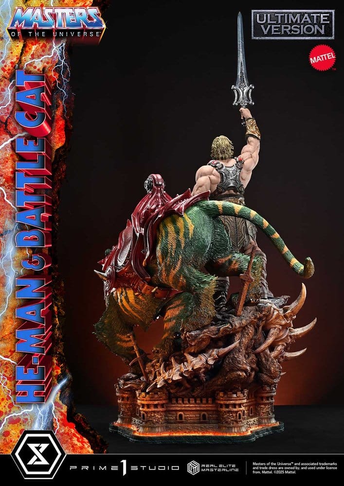 Masters of the Universe statuette Real Elite Masterline Series 1/4 He-Man & Battle Cat Ultimate Version 86 cm