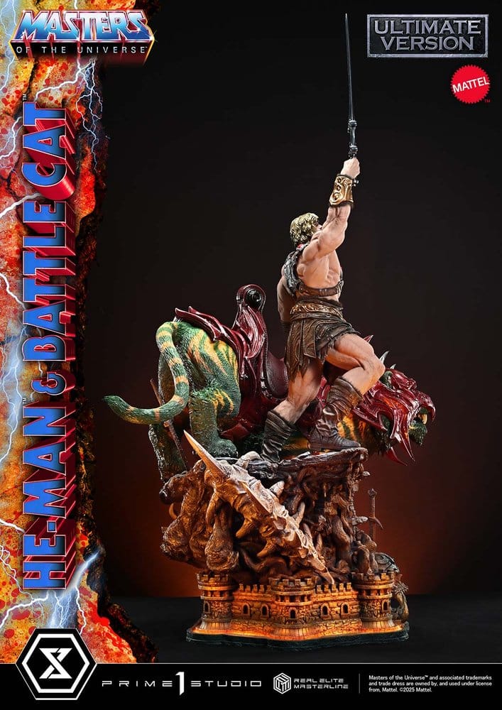 Masters of the Universe statuette Real Elite Masterline Series 1/4 He-Man & Battle Cat Ultimate Version 86 cm