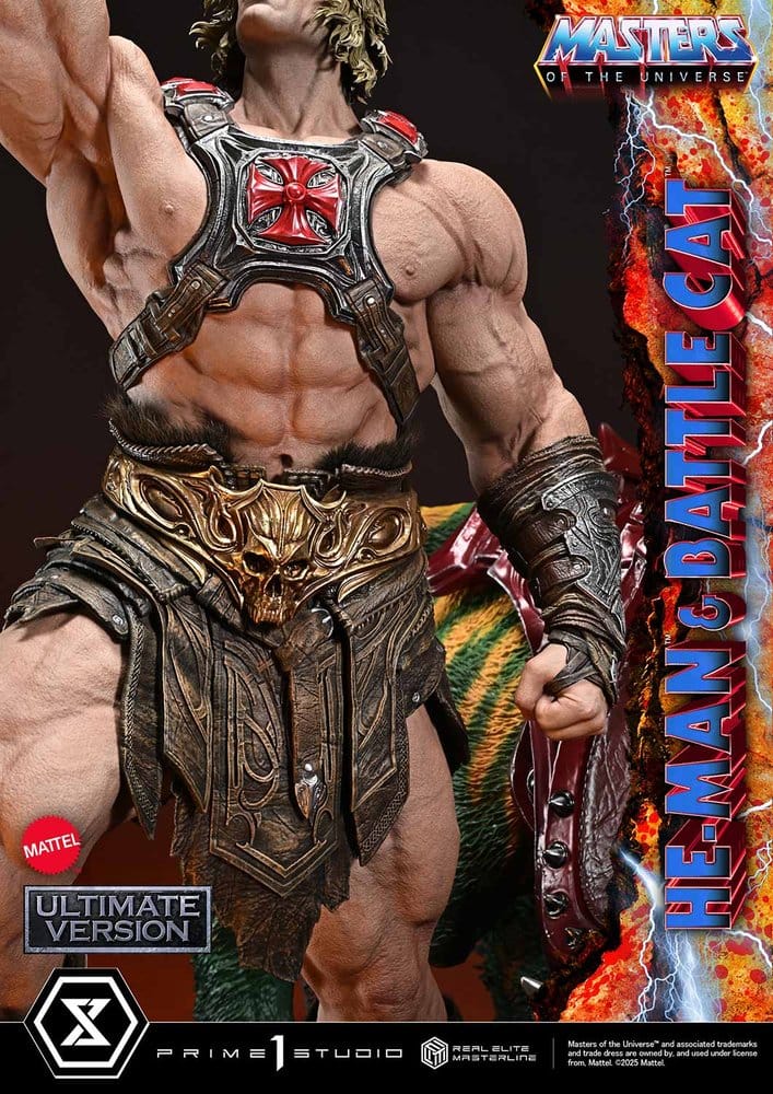 Masters of the Universe statuette Real Elite Masterline Series 1/4 He-Man & Battle Cat Ultimate Version 86 cm