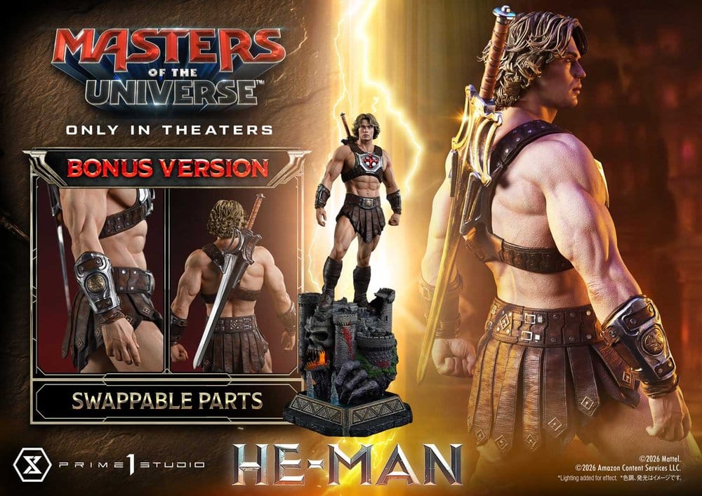 Masters of the Universe (2026 Film) Real Elite Masterline Series Statue 1/3 He-Man DX Bonus Version 117 cm
