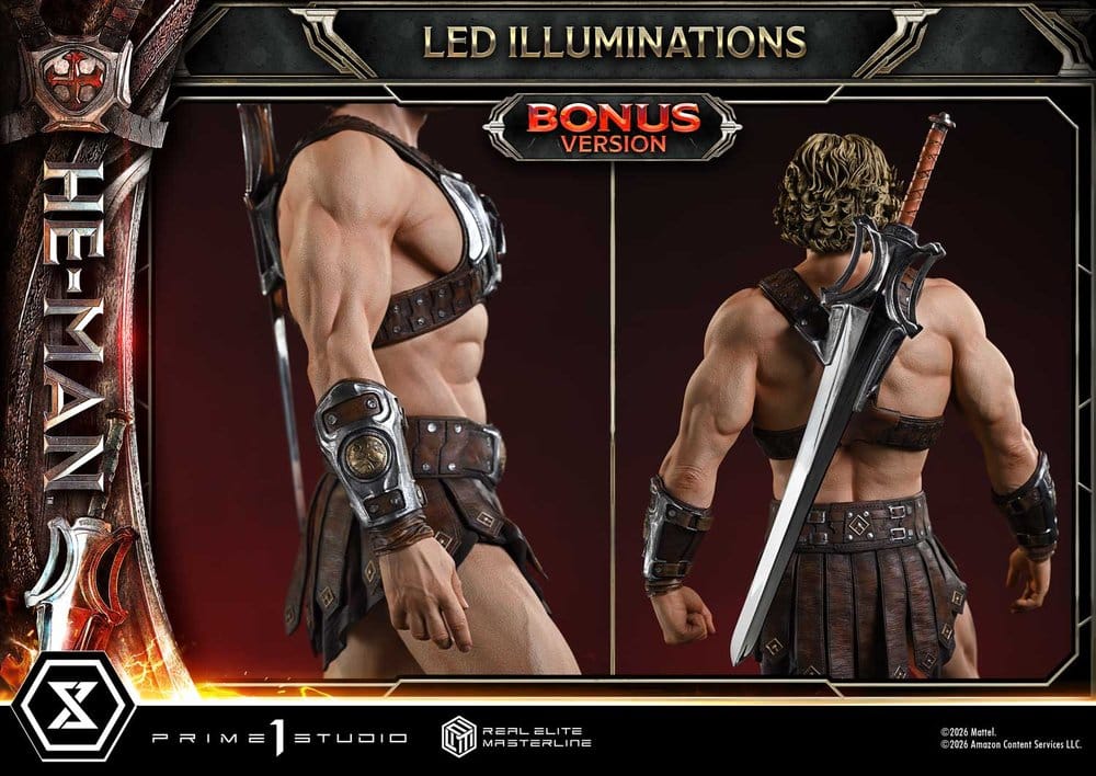 Masters of the Universe (2026 Film) Real Elite Masterline Series Statue 1/3 He-Man DX Bonus Version 117 cm
