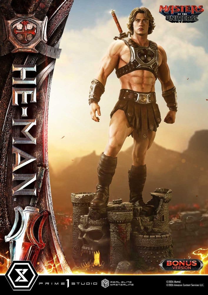 Masters of the Universe (2026 Film) Real Elite Masterline Series Statue 1/3 He-Man DX Bonus Version 117 cm