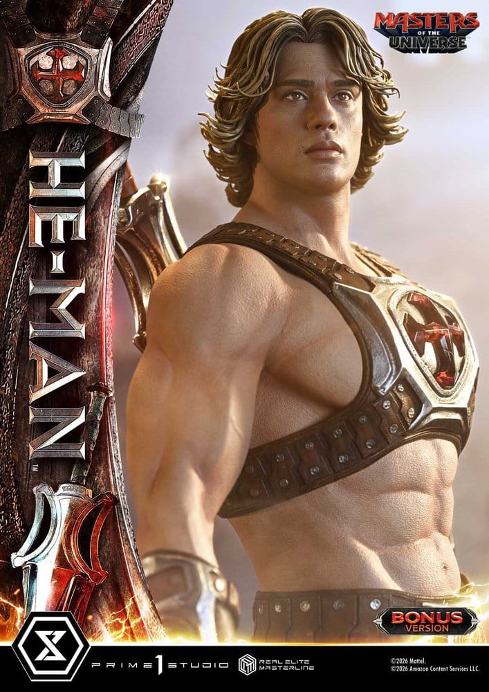 Masters of the Universe (2026 Film) Real Elite Masterline Series Statue 1/3 He-Man DX Bonus Version 117 cm