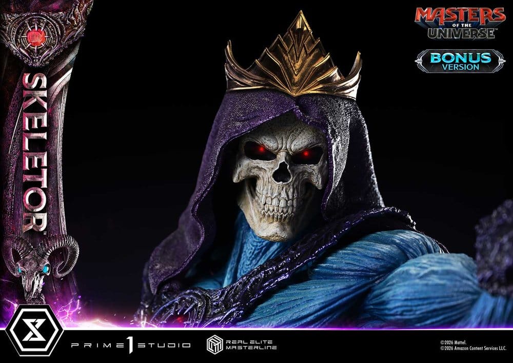 Les Maîtres de l'univers (2026 Film) Real Elite Masterline Series Statue 1/3 Skeletor Bonus Version 96 cm