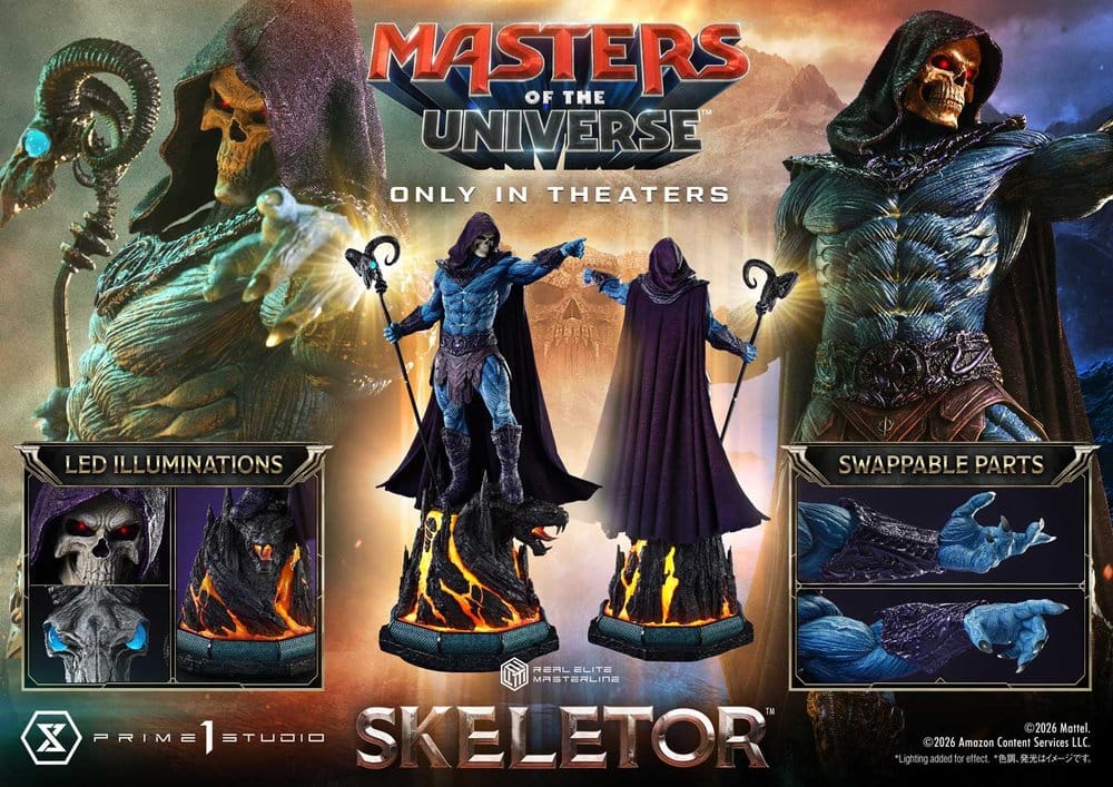 Les Maîtres de l'univers (2026 Film) Real Elite Masterline Series Statue 1/3 Skeletor Bonus Version 96 cm