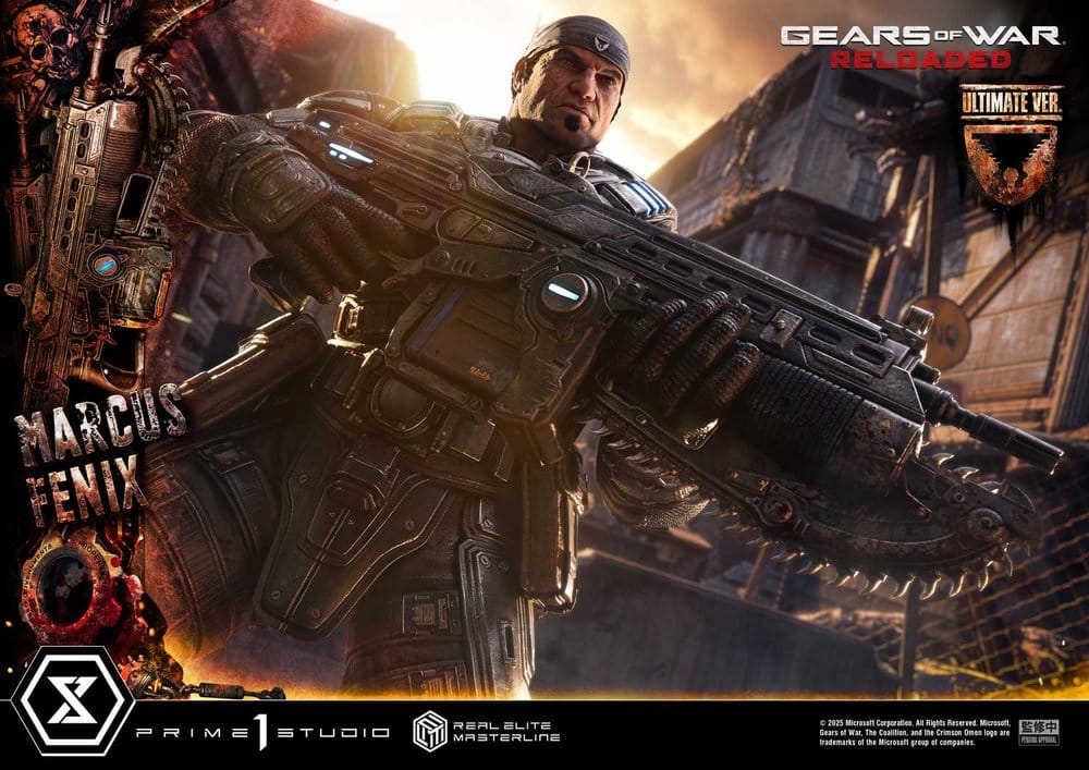 Gears of War: Reloaded statuette Real Elite Masterline Series 1/3 Marcus Fenix Ultimate Version 97 cm