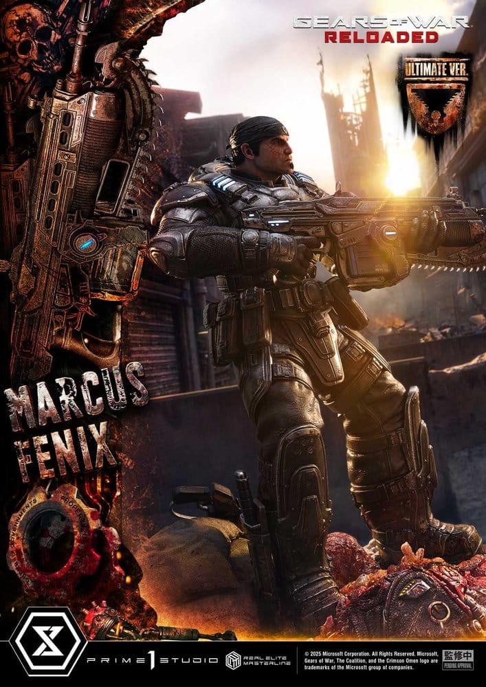 Gears of War: Reloaded statuette Real Elite Masterline Series 1/3 Marcus Fenix Ultimate Version 97 cm