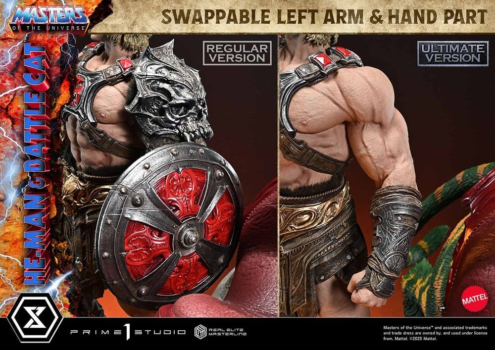 Masters of the Universe statuette Real Elite Masterline Series 1/4 He-Man & Battle Cat Ultimate Bonus Version 86 cm