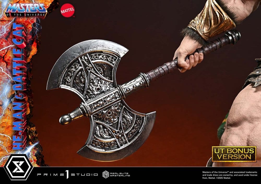 Masters of the Universe statuette Real Elite Masterline Series 1/4 He-Man & Battle Cat Ultimate Bonus Version 86 cm