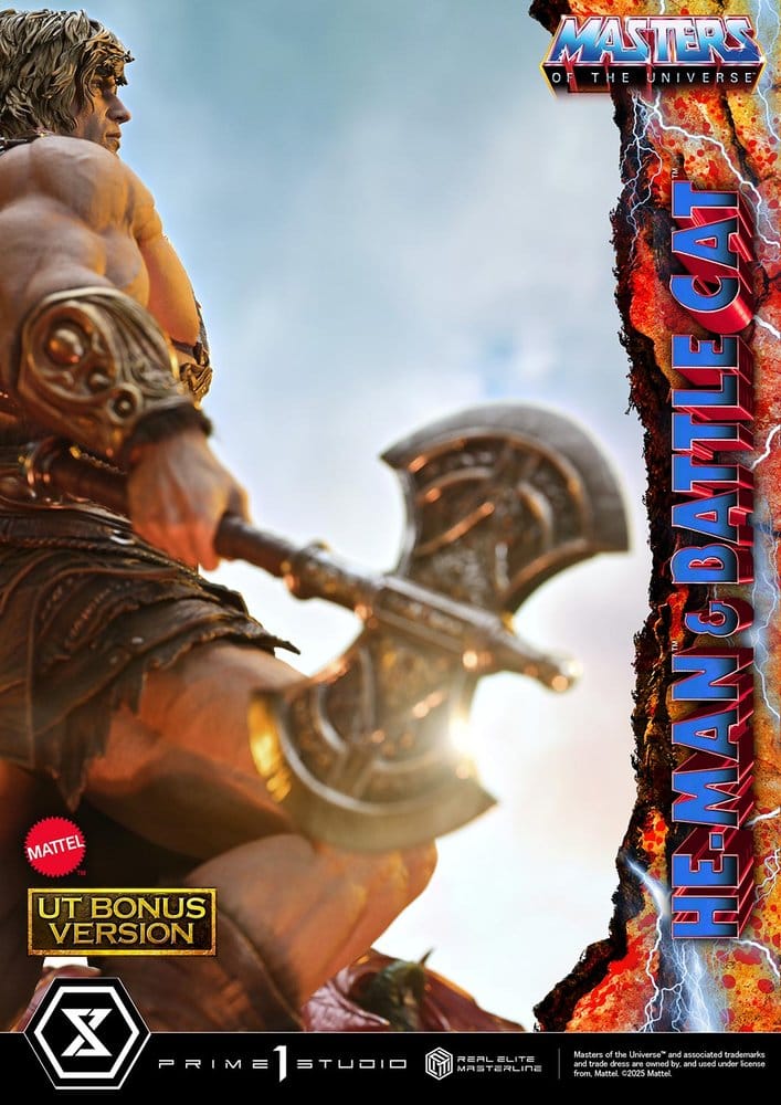 Masters of the Universe statuette Real Elite Masterline Series 1/4 He-Man & Battle Cat Ultimate Bonus Version 86 cm