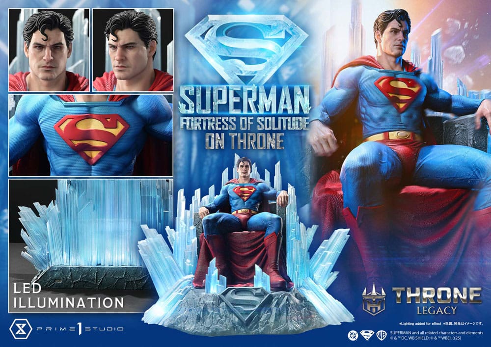DC Comics statuette 1/4 Throne Legacy Collection Superman Fortress of Solitude on Throne (Design by Gabriele Dell'Otto) 52 cm