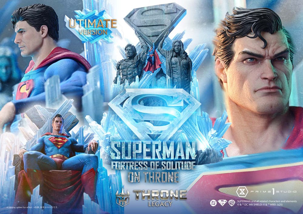 DC Comics statuette 1/4 Throne Legacy Collection Superman Fortress of Solitude on Throne (Design by Gabriele Dell'Otto) Ultimate Version 52 cm