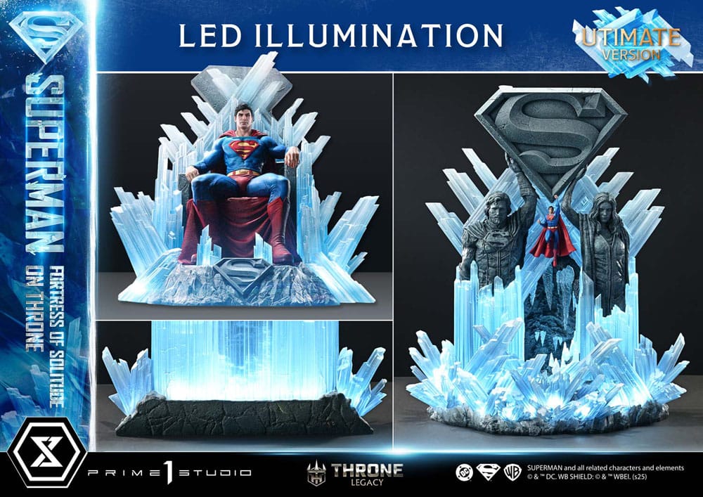 DC Comics statuette 1/4 Throne Legacy Collection Superman Fortress of Solitude on Throne (Design by Gabriele Dell'Otto) Ultimate Version 52 cm