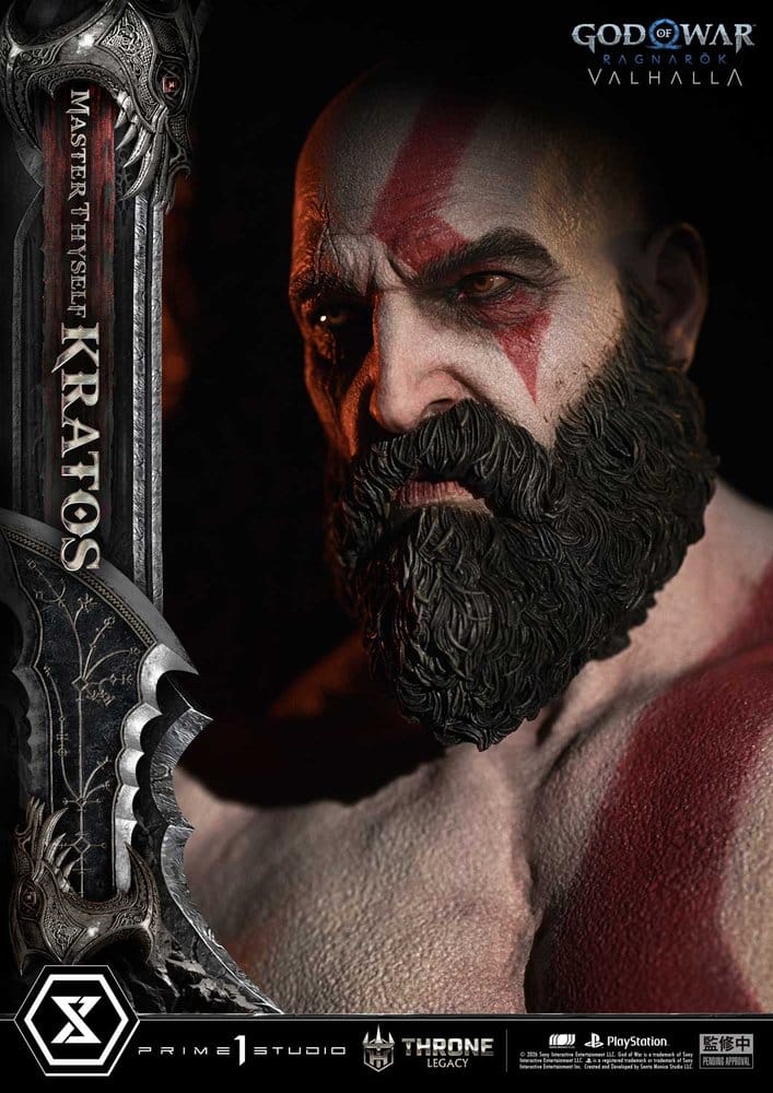 Throne Legacy God of War Series statuette 1/3 Ragnarok Master Thyself Kratos 67 cm