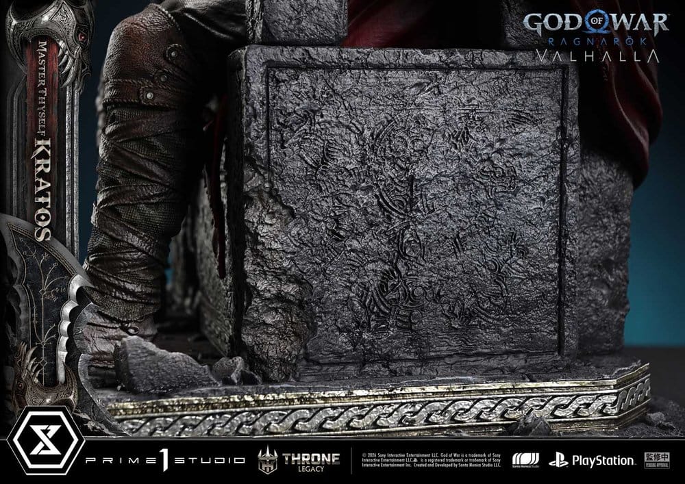 Throne Legacy God of War Series statuette 1/3 Ragnarok Master Thyself Kratos 67 cm