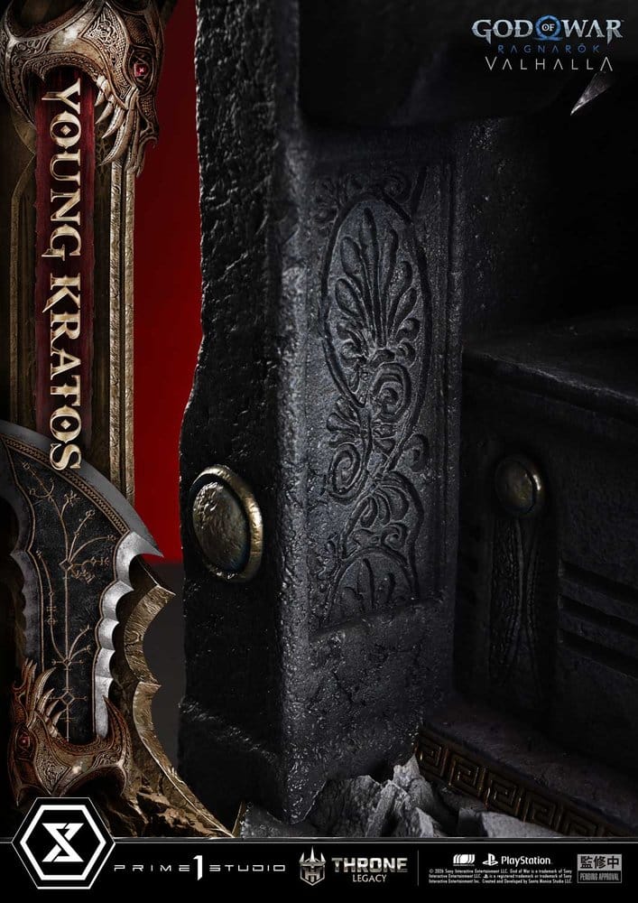 Throne Legacy God of War Series statuette 1/3 Ragnarok Young Thyself Kratos 91 cm
